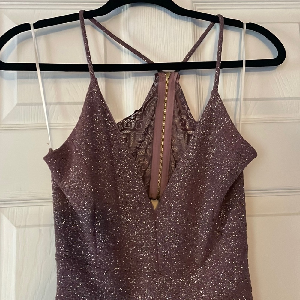 Shimmering short lavender dress